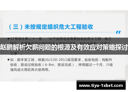 赵鹏解析欠薪问题的根源及有效应对策略探讨 赵鹏解析欠薪问题的根源及有效应对策略探讨